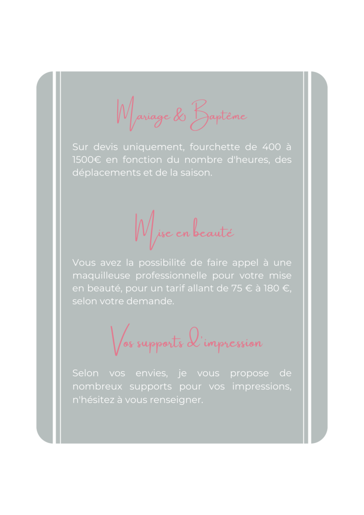 Cream Minimalist Price List